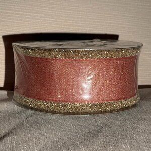 Members Mark Rose Gold Wired Ribbon 🎀 50 yards Spool width 2.5” 🆕 NWT